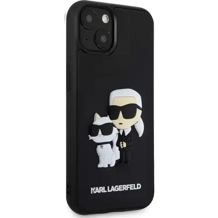 Karl Lagerfeld 3D Rubber Karl and Choupette kryt iPhone 13 čierny