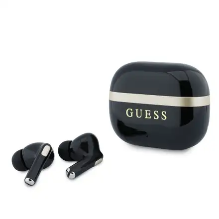 Guess Gold Line Glossy Finish TWS Bezdrôtové Slúchadlá čierne
