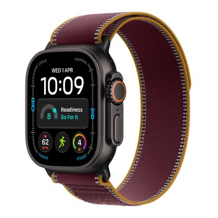 Apple Watch Ultra 4 GPS + Cellular 49mm Black Titanium Case with Burgundy Trail Loop - M/L