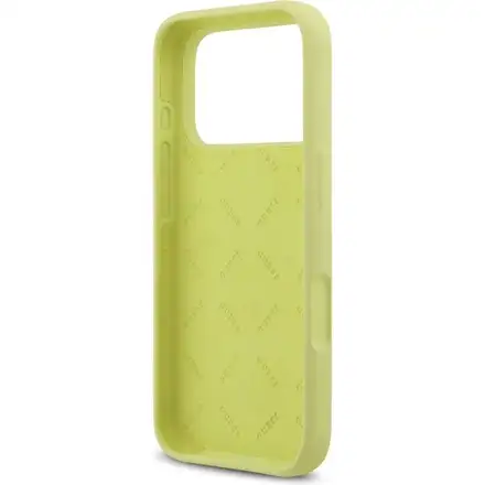 Guess Liquid Silicone 4G Metal Logo kryt iPhone 17 Pro žltý