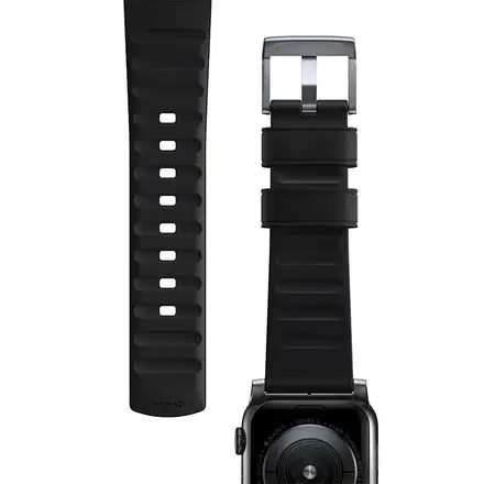 Nomad kožený remienok pre Apple Watch 44-49mm - Active Pro Black/Silver Hardware