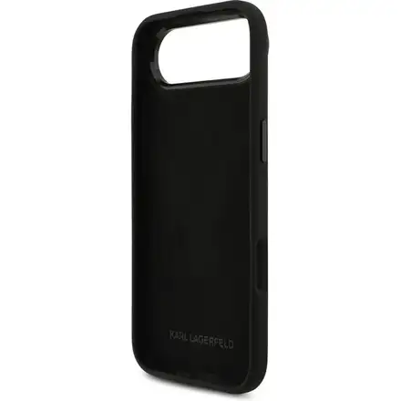 Karl Lagerfeld Liquid Silicone Metal Ikonik kryt iPhone Air čierny