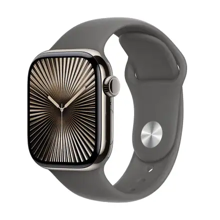 Apple Watch Series 10 GPS + Cellular 42mm Prírodný titán s kamenno sivým športovým remienkom - M/L *Rozbalený*