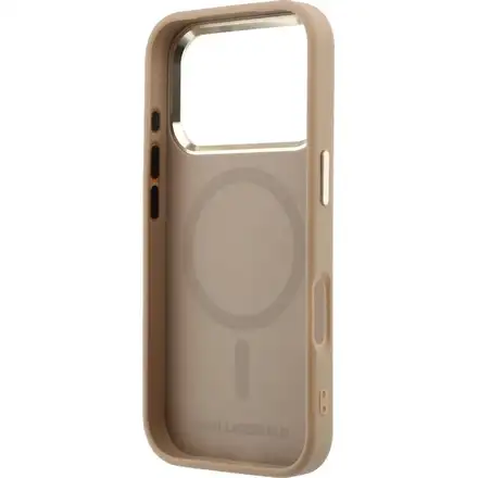 Karl Lagerfeld PU Perforated Monogram MagSafe MagSafe kryt iPhone 17 Pro Max hnedý