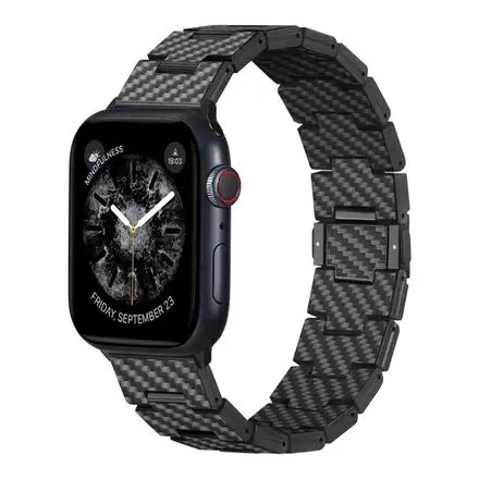 Pitaka remienok Carbon Fiber Strap pre Apple Watch 44/45/46mm - Black/Grey