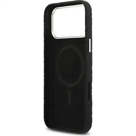 Karl Lagerfeld Grained PU Repeated Logo MagSafe kryt iPhone 17 Pro čierny