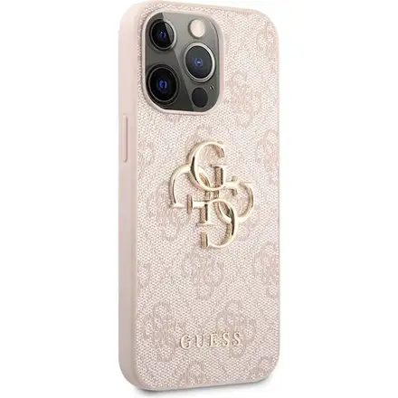 Guess PU 4G Metal Logo kryt iPhone 13 Pro ružový