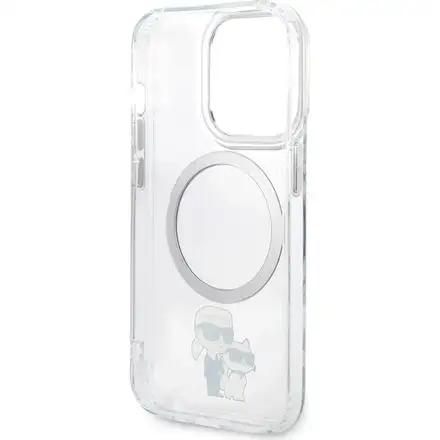 Karl Lagerfeld IML Karl and Choupette MagSafe kryt iPhone 15 Pro priehľadný