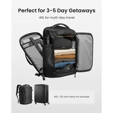 TomToc batoh T66 Travel Laptop Backpack 40L - Black