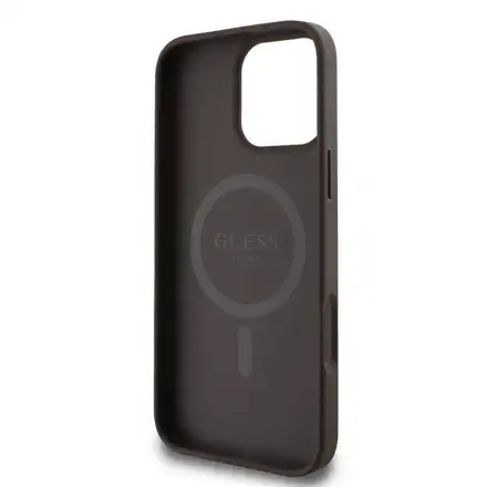 Guess PU Leather 4G Big Love Logo MagSafe kryt iPhone 16 Pro čierny