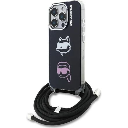 Karl Lagerfeld IML Crossbody K&CH Heads kryt iPhone 16 Pro čierny