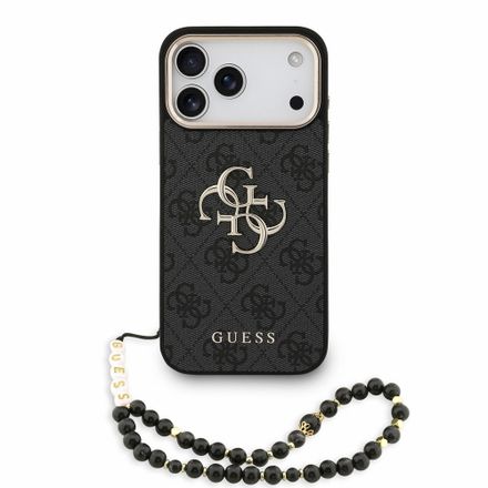 Guess PU 4G Metal Logo Strap kryt iPhone 18 Pro Max čierny