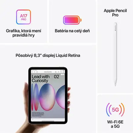 iPad mini Wi-Fi + Cellular 256GB Modrý (2024)